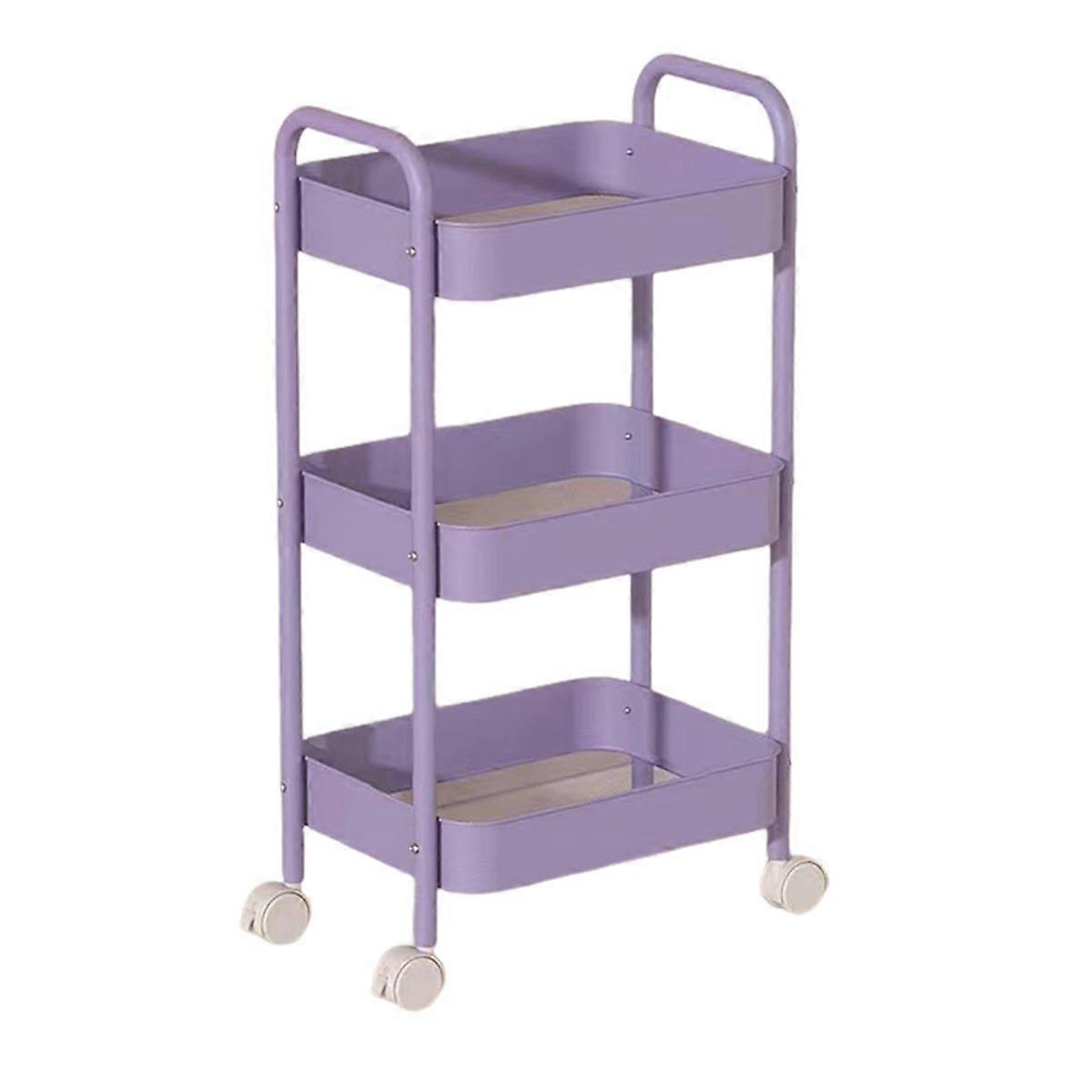 Storage Rack with Wheels Strong Load-bearing Multi-layer Design Simple Installation Stable Versatile Trolley Storage Shelf
