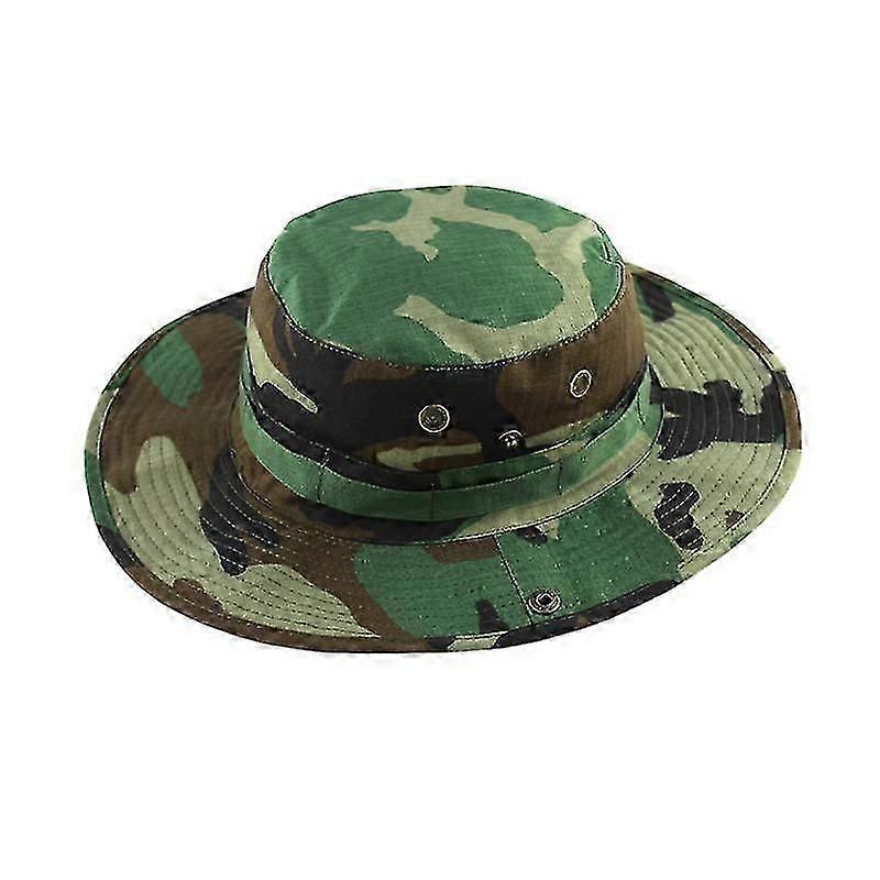 Unisex Outdoor Hiking Cap with Camouflage Pattern Tactical Airsoft Sniper Boonie Hat for Hunting and Fishing