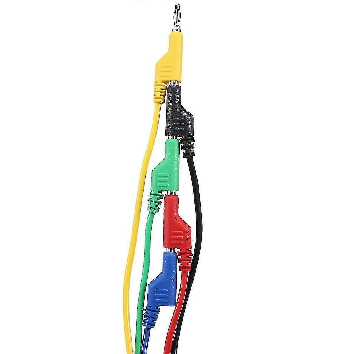 5pcs Stackable Banana To Banana Plug Test Leads Soft Electrical Test Cable Wire 3.3ft/1m For Multim