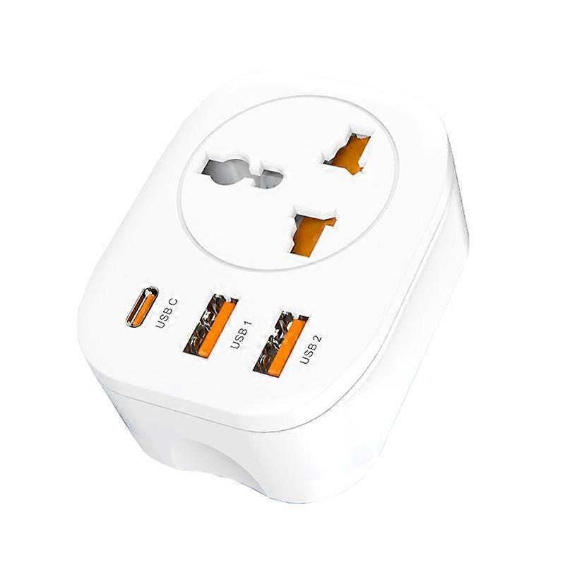 Universal Converter Plug 2USB+Type-C Smart Converter Socket EU Plug