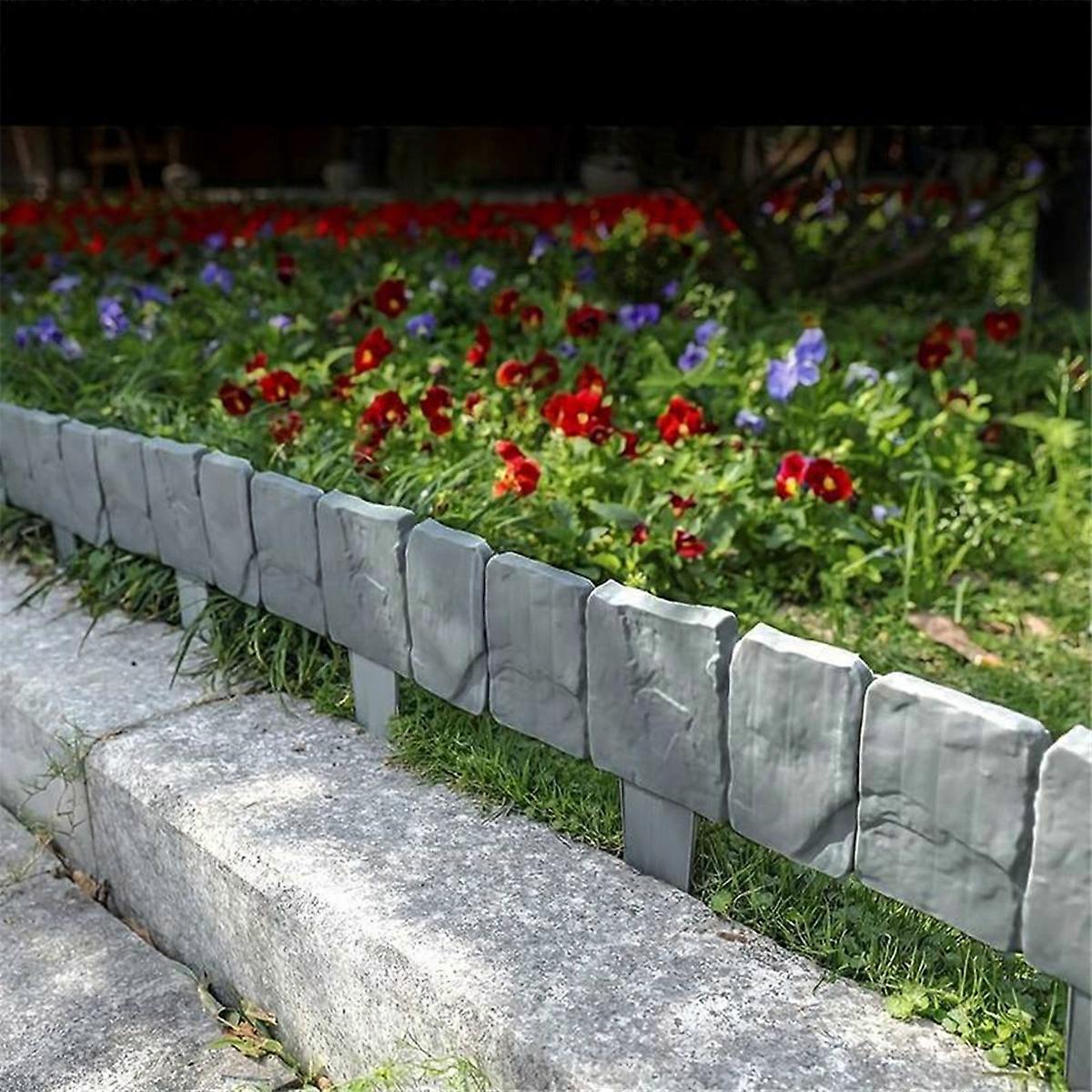 Garden Patio Edge Border, Imitation Stone Fence Panels