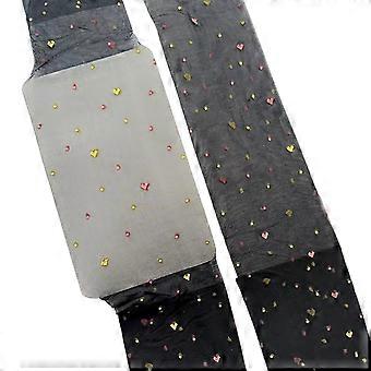 Bas de collants transparents vintage pour les femmes Style japonais Coeur coloré point jacquard collants en soie minces leggings collants blanc