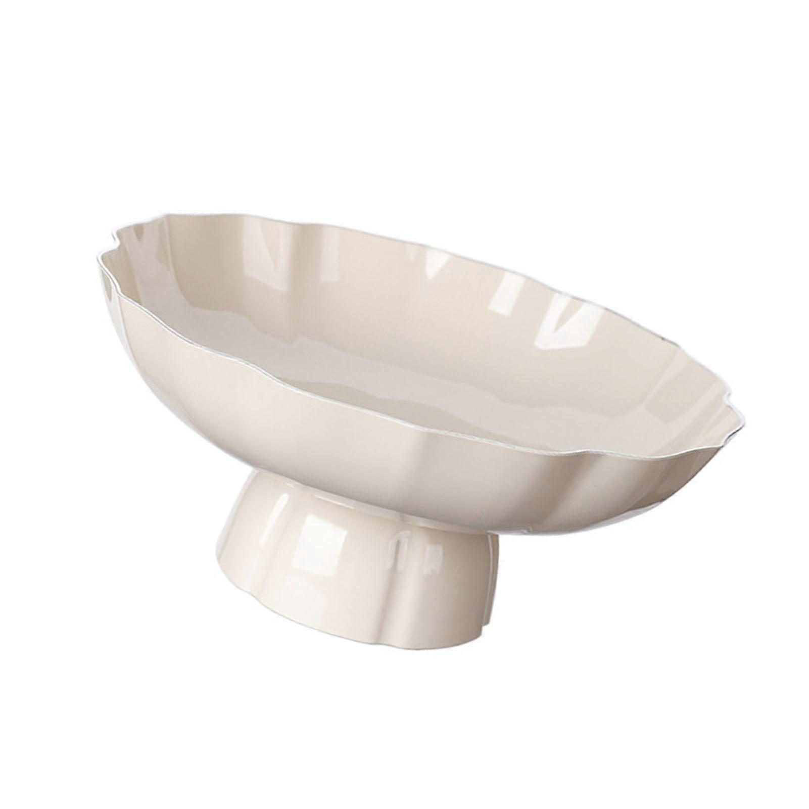 Silver Plated Elevated Fruit Plate Display Large Capacity Cream