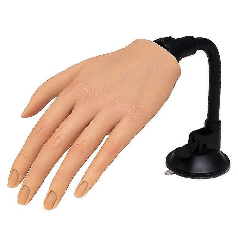 Silicone Hand for False Nails, Manicure Art Practice Training, Artificial Hand Model for Professionals and Students