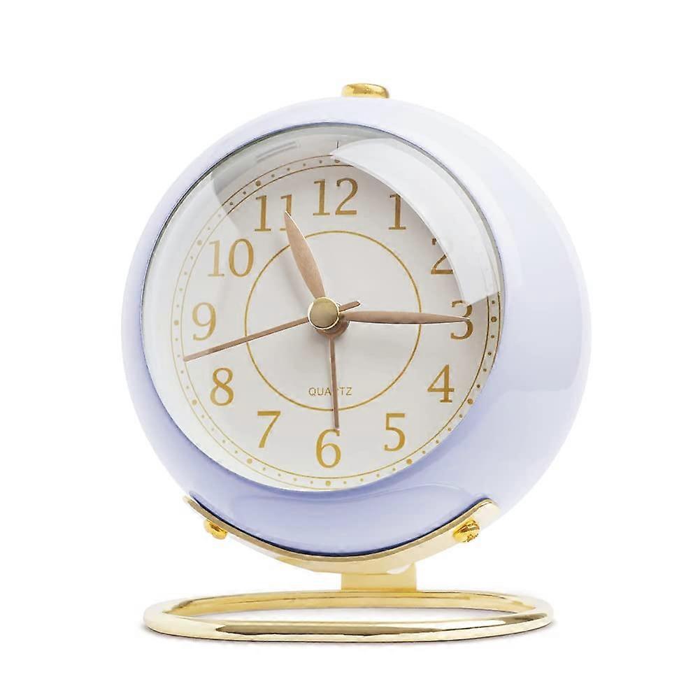 Classic non-tick battery powered mini digital dial desk clock gold cute small size suitable for bedroom office