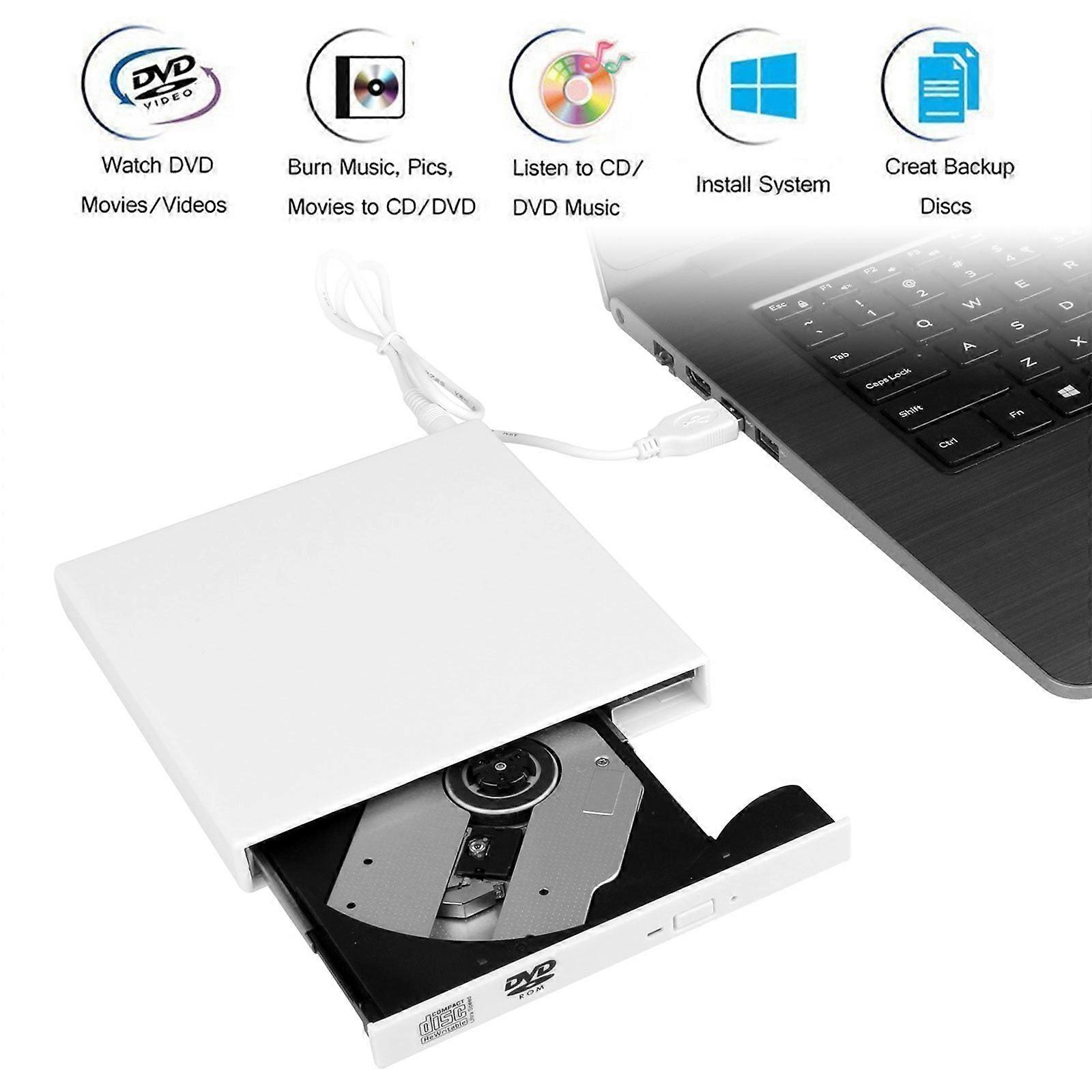 External CD/DVD Drive, USB 3.0 & Type-C, Multifunctional, Data Burning, Software Installation