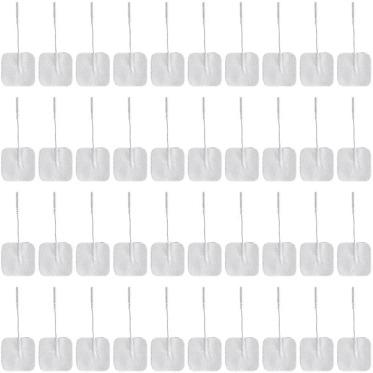 40pcs TENS Unit Pads, 2X2 Electrodes for EMS Muscle Stimulator Electrotherapy Pads