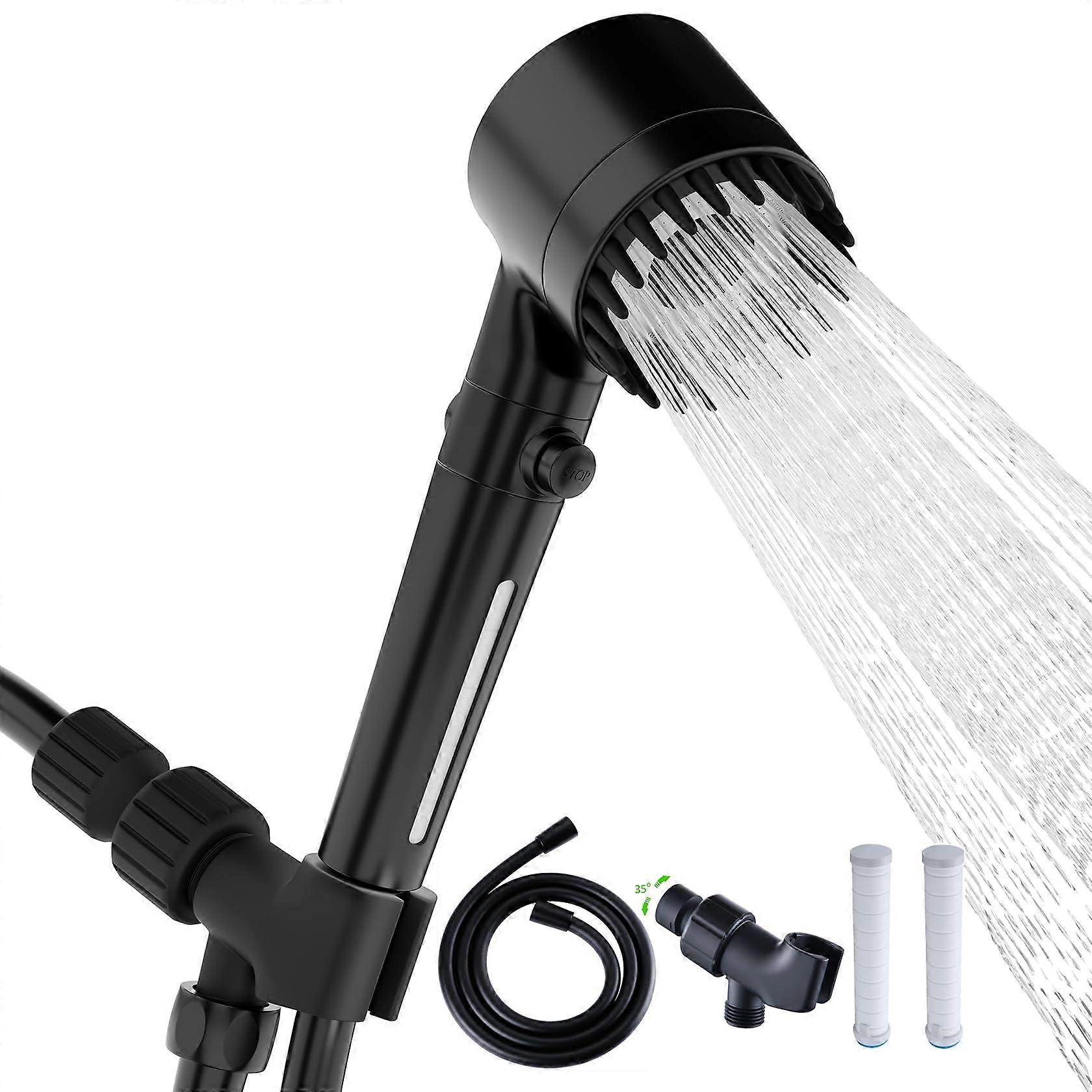 Shower Head with Handheld High Pressure, 3 Modes High Flow Showerhead Set with 59" Hose, Filtered Cotton Filters