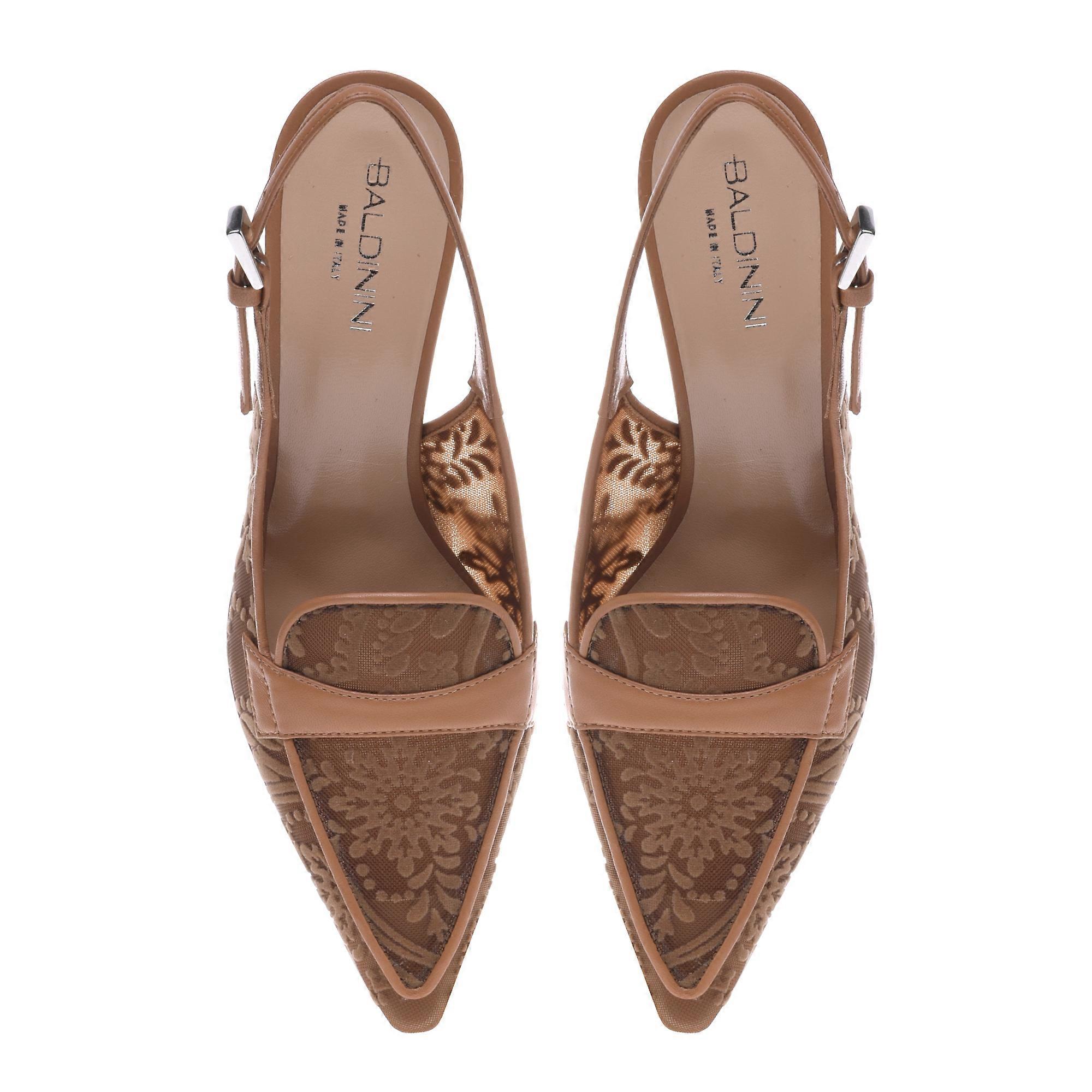 Baldinini Slingback In Petal Leather Mesh