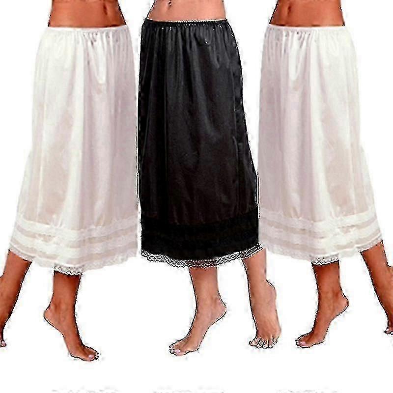 Fustă lungă de siguranță pentru femei, dantelă, sub rochie, fustă supradimensionată, sub jupon, talie înaltă