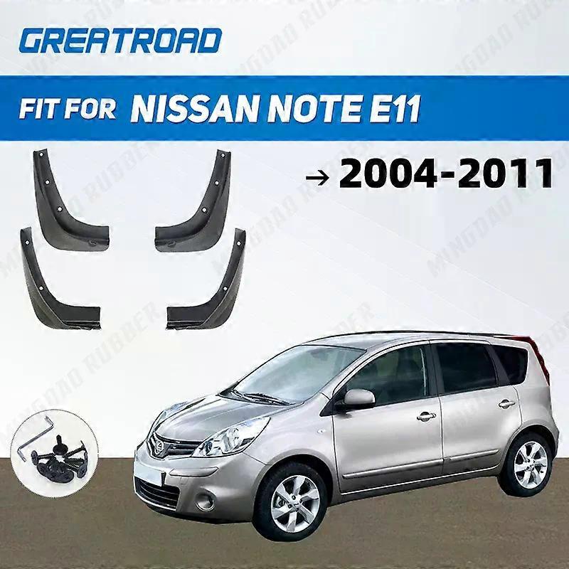 4x Car Mud Flaps Splash Guards For Nissan Note E11 Gen 1 2004 - 2011 Mudflaps Front Rear Wheel Tire Mud Shield Cover Protector