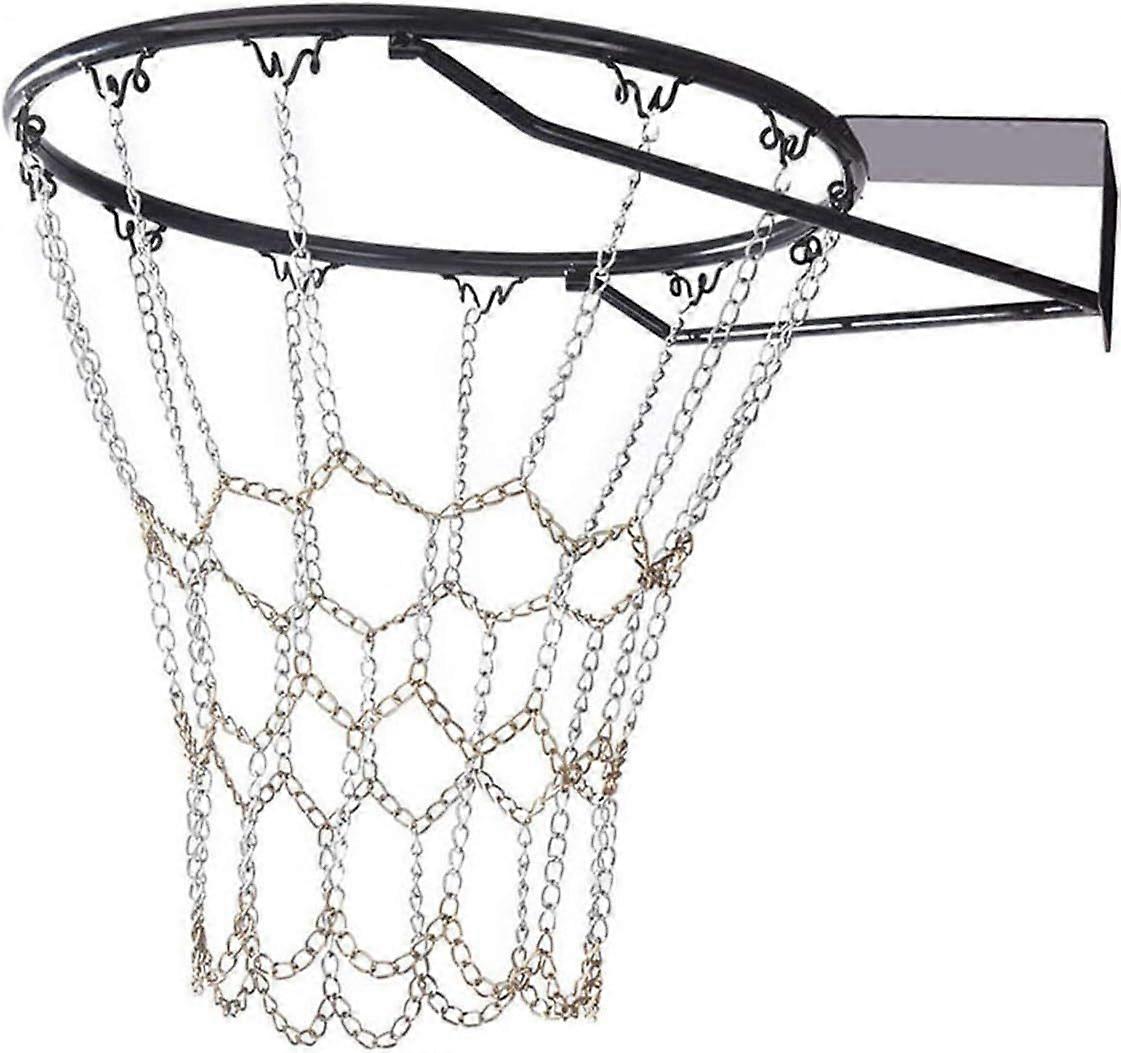 Basketball net, metal basketball net, basketball net replacement, standard durable galvanized basketball net, suitable for indoor basketball courts, c