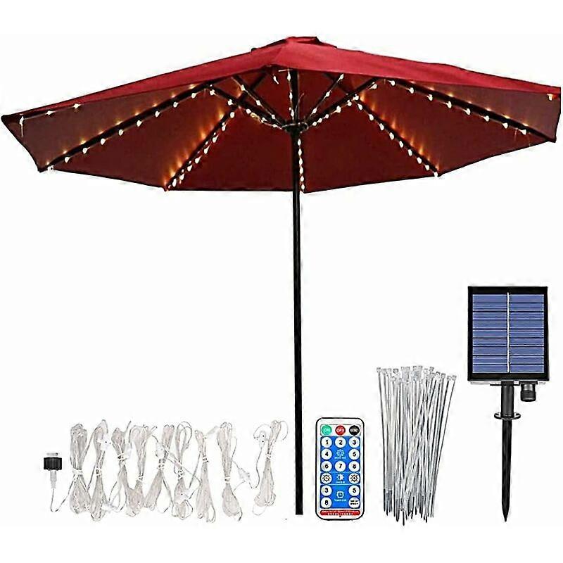 Betterlife Solar Parasol Lights 104 LED Parasol Lamp with Remote Control 8 Modes Parasol String Lights for Parasol Garden Camping Tents