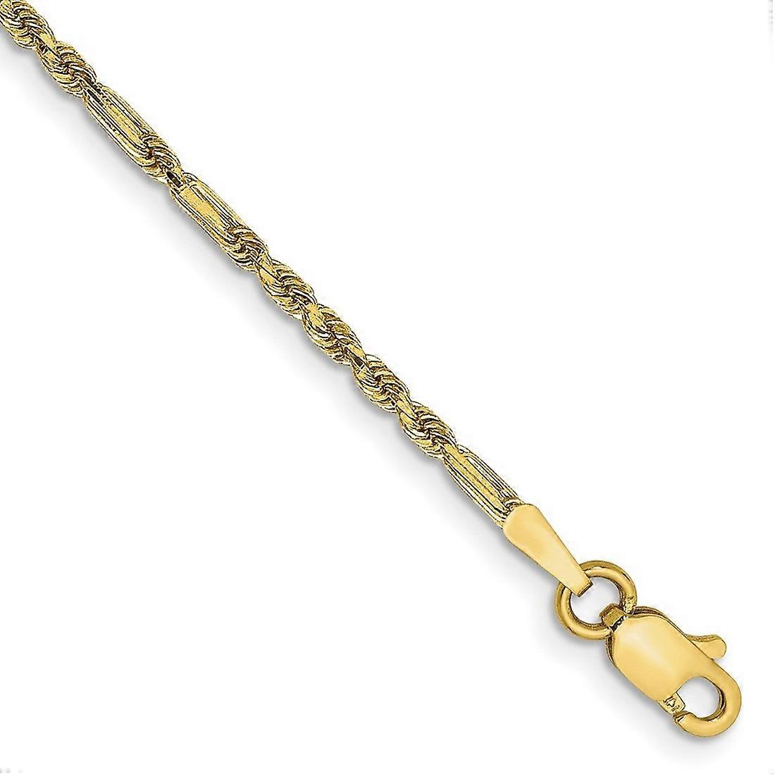14k Yellow Gold Solid Lobster Claw Closure 2.0mm Milano Rope Chain Bracelet Link-Bracelet for Women and Men - Length: 7