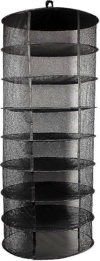 2ft 8 Layer Black Mesh Hanging Herb Drying Rack Dry Net