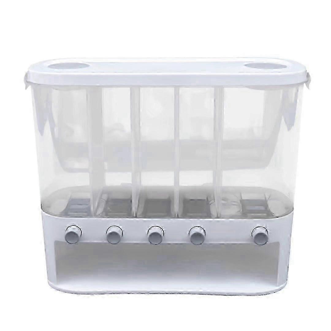 5 Grids Cereals Storage Box Rice Storage Dry Food Box well