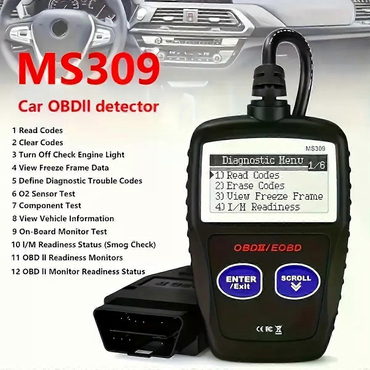 Advanced Car Diagnostic Tool Plus - Aktualisierter MS309 OBD2 OBDII EOBD Fehlercodeleser-Scanner mit verbesserter Fehlererkennung