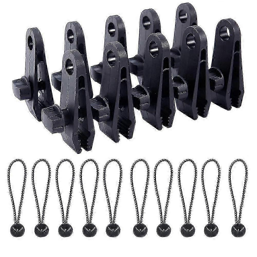 ) Heavy Duty Clamps, Fit For Awnings, Camping, Caravan, Canopy, Car Covers(black+white)