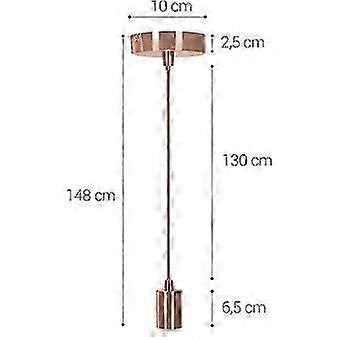etro pendant lamp with textile cord - E27 Lamp fitting for with 130 cm light cord hanging lamp with mounting ring and ceiling light