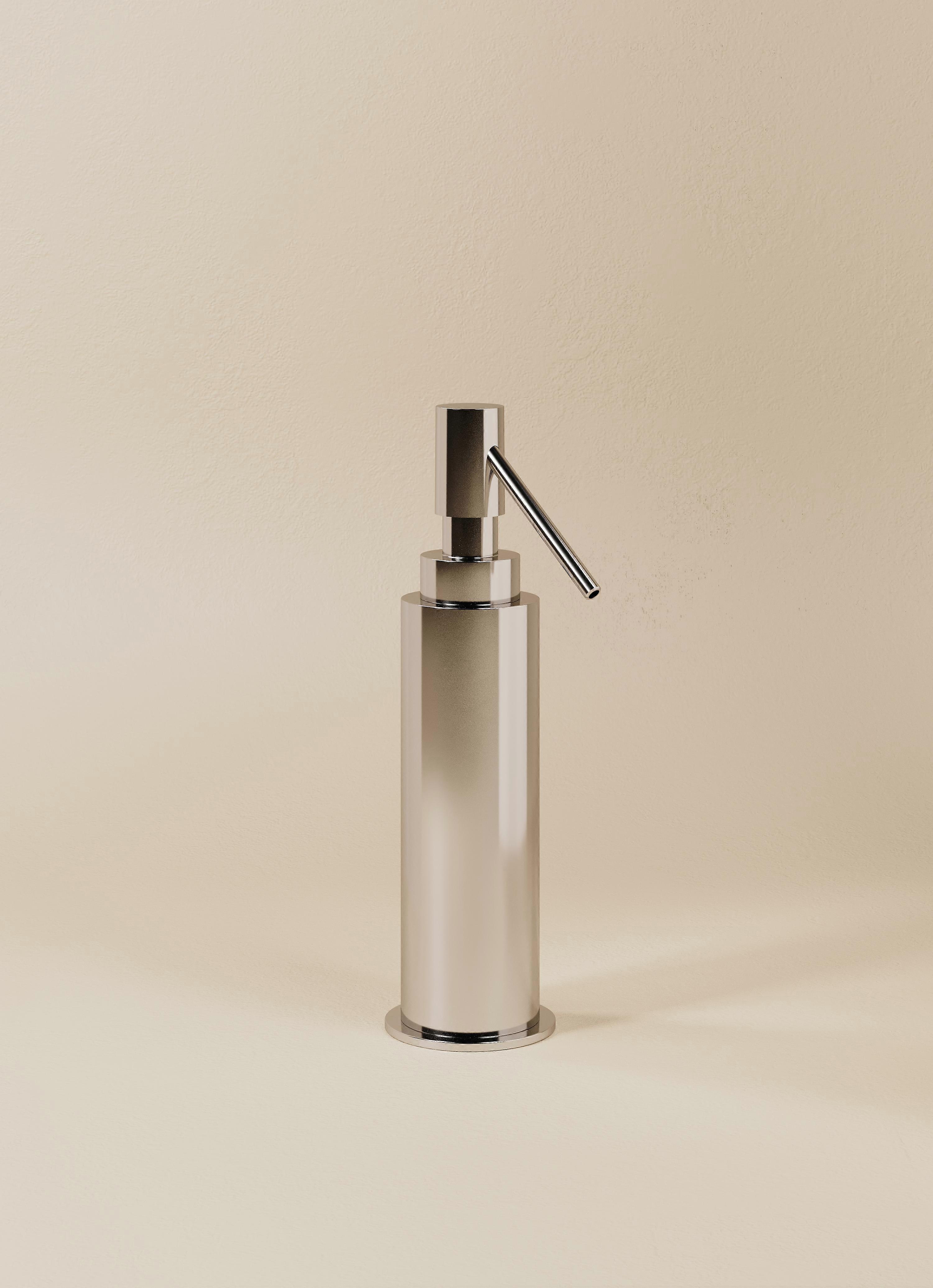 COSMIC Soap dispenser, 125ml Capacity Siver Gloss, Freestanding Collection KUBIC
