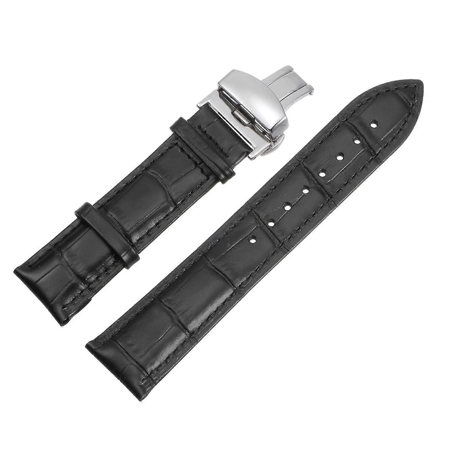 Leather Watch Band with Quick Release Deployment Buckle, Cowhide Strap in Multiple Sizes for Men and Women, Gift Box Included