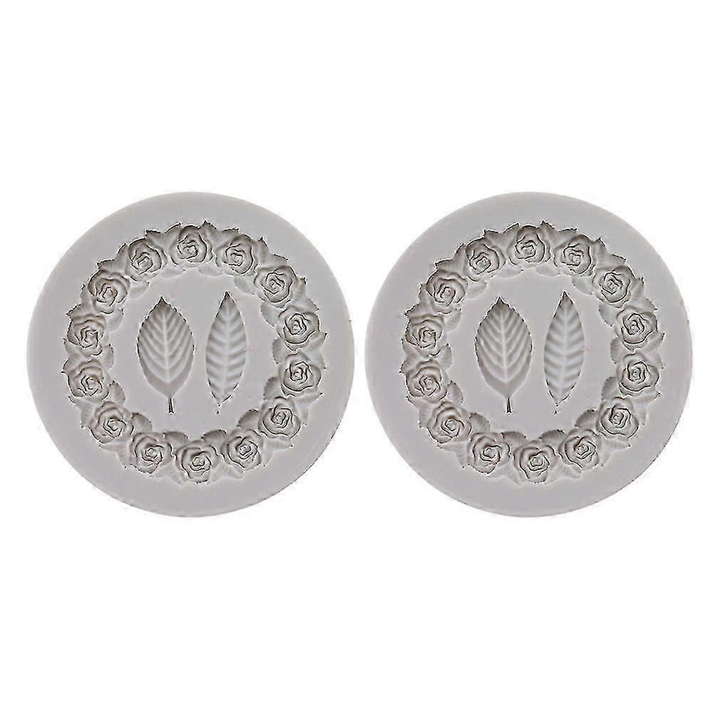 2-Piece Rosette Leaf Silicone Cake Decor Mold for DIY Chocolates and Sugar Crafting