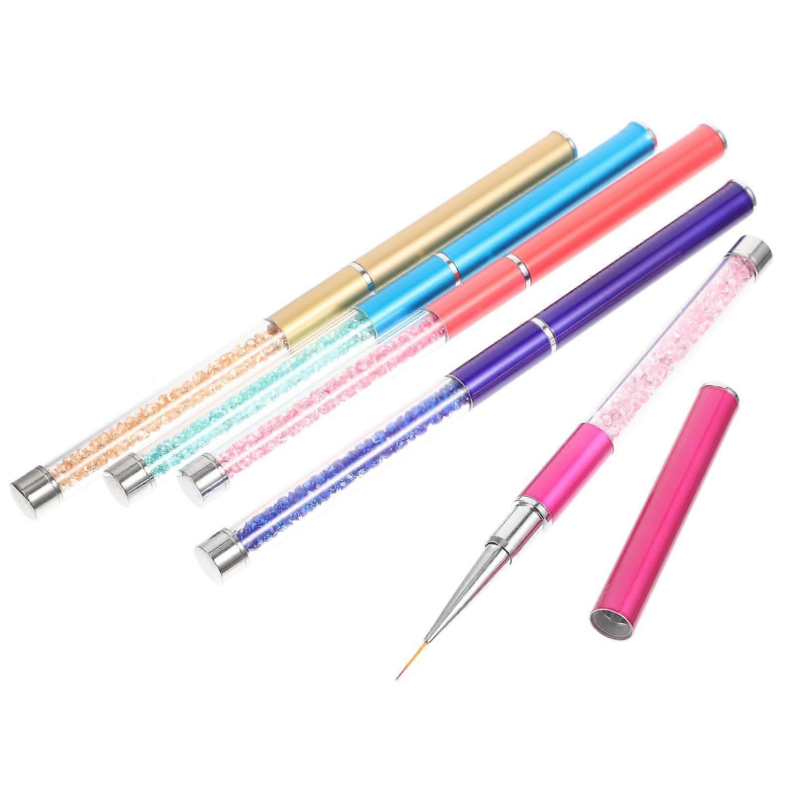 Manicure Drawing Pens Set with Nail Dotting Tools and Professional Nail Art Brushes, Comfortable Grip for Easy Use
