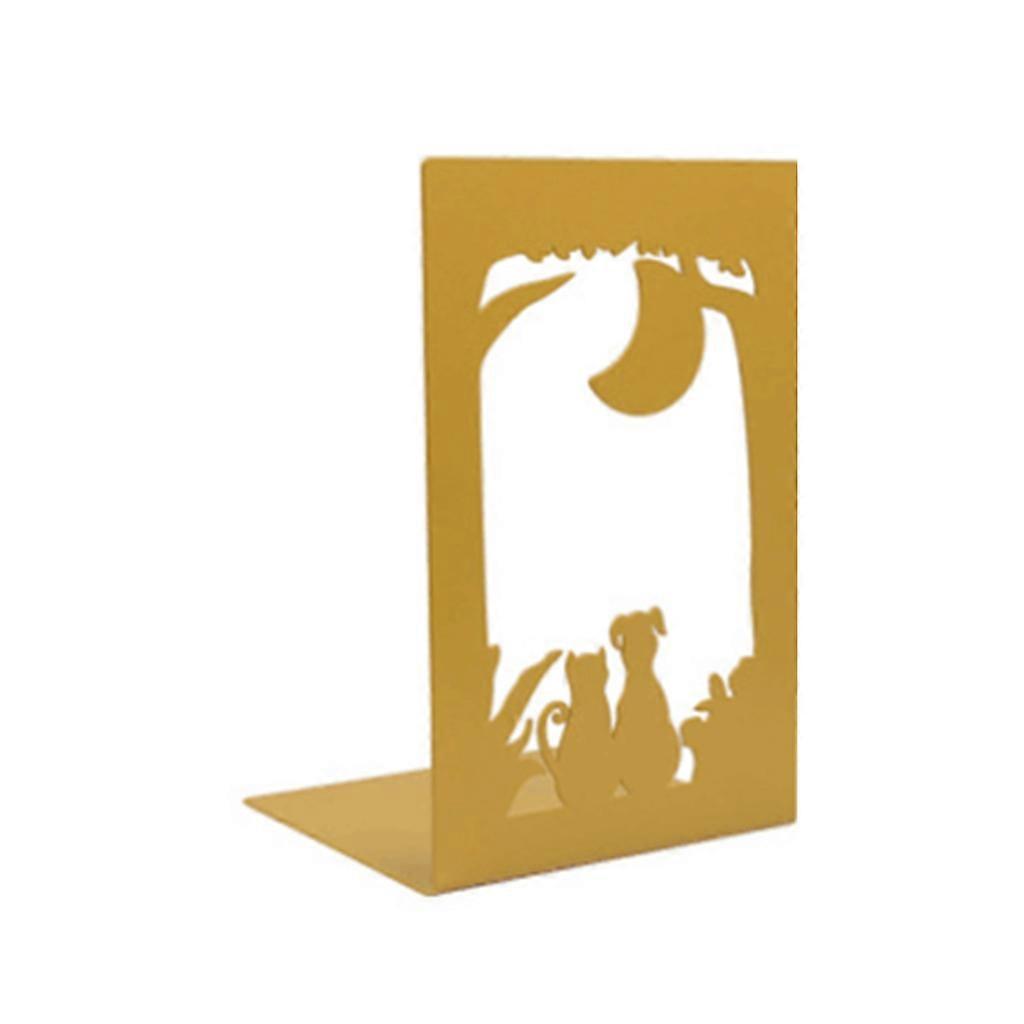 Decorative Hollow-out Iron Bookends 6 Hollow-out Patterns Design Simple Fashionable Hollow Out Metal Bookends for Home