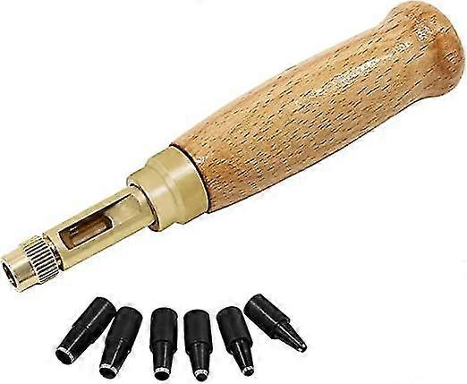 Car Leather Hole Punch Tool - 6 Replaceable Tips (1.5-4mm) for Sewing, Paper & Book Binding