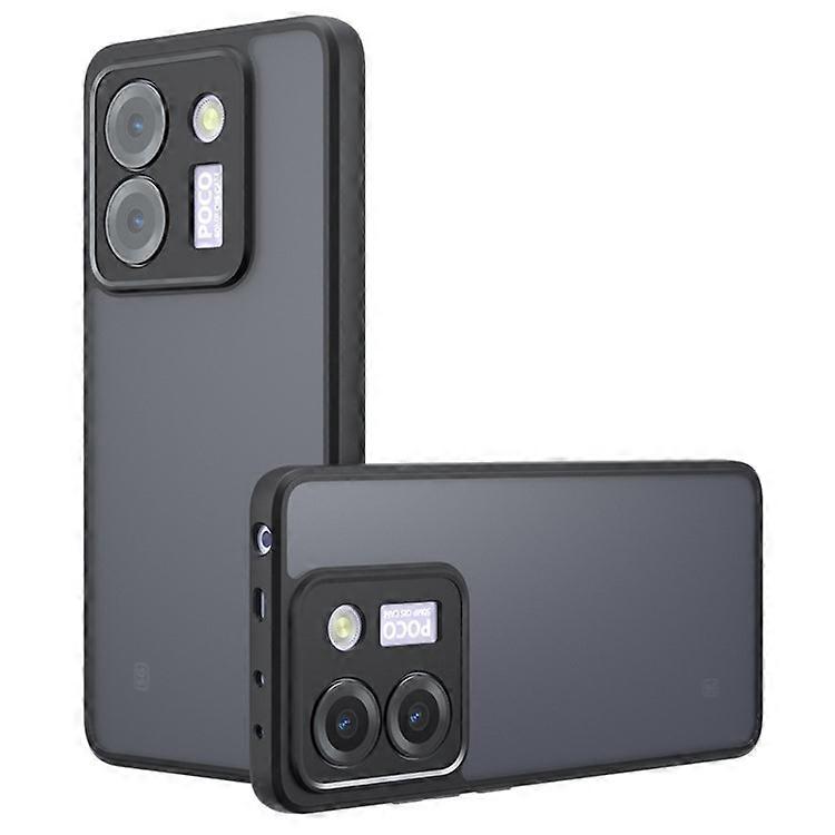 Compatible For Xiaomi Poco M7 Pro 5G Case Skin-Touch TPU + PC Matte Phone Shell, Transparent Black