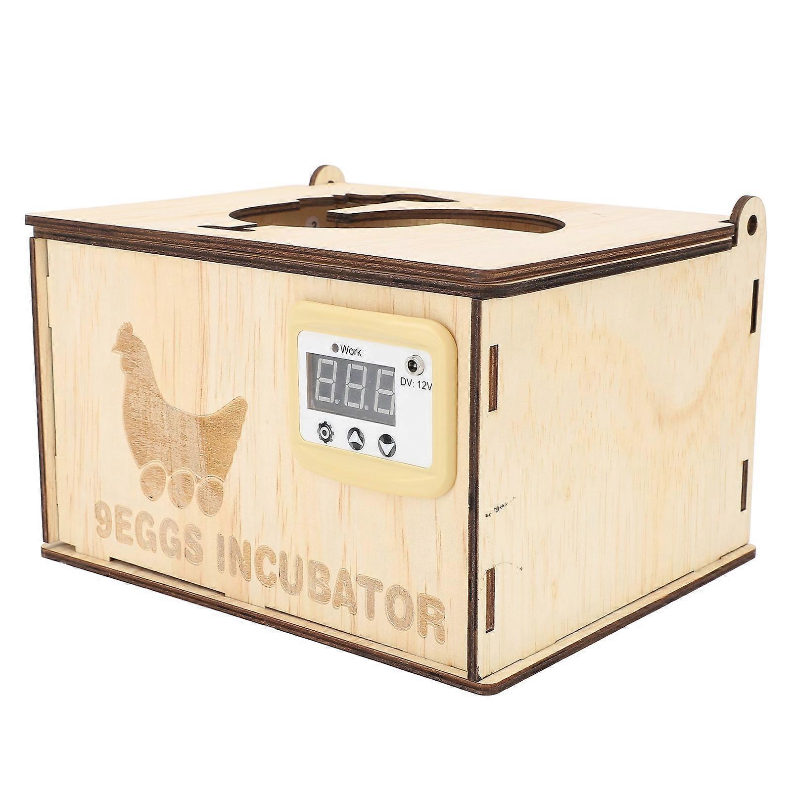 9 Egg Incubator Smart Pine Wood Efficient Thermostat Water Bed Hatching Machine