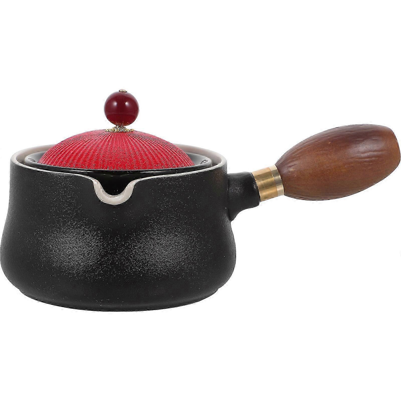 Large Capacity Ceramic Tea Pot Suitable for Loose Tea with Side Handle and Rotating Features
