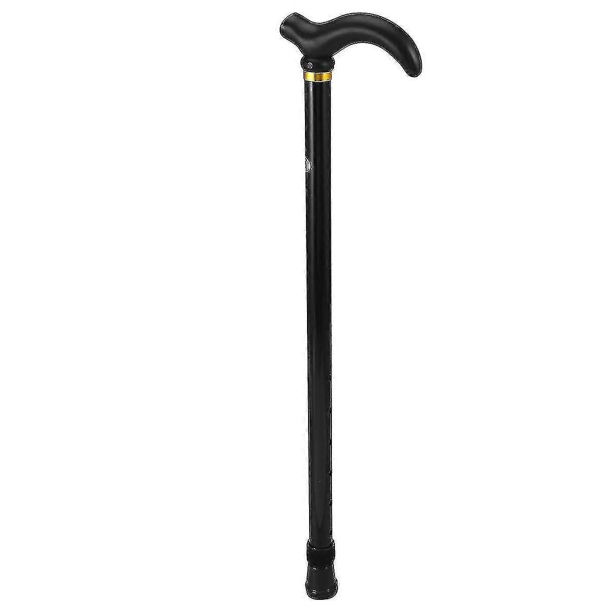 Aluminiumslegering indtrækbar vandrepind 2 sektion Teleskopisk justerbar højde stok anti-skid walking stick til gamle mennesker (sort)