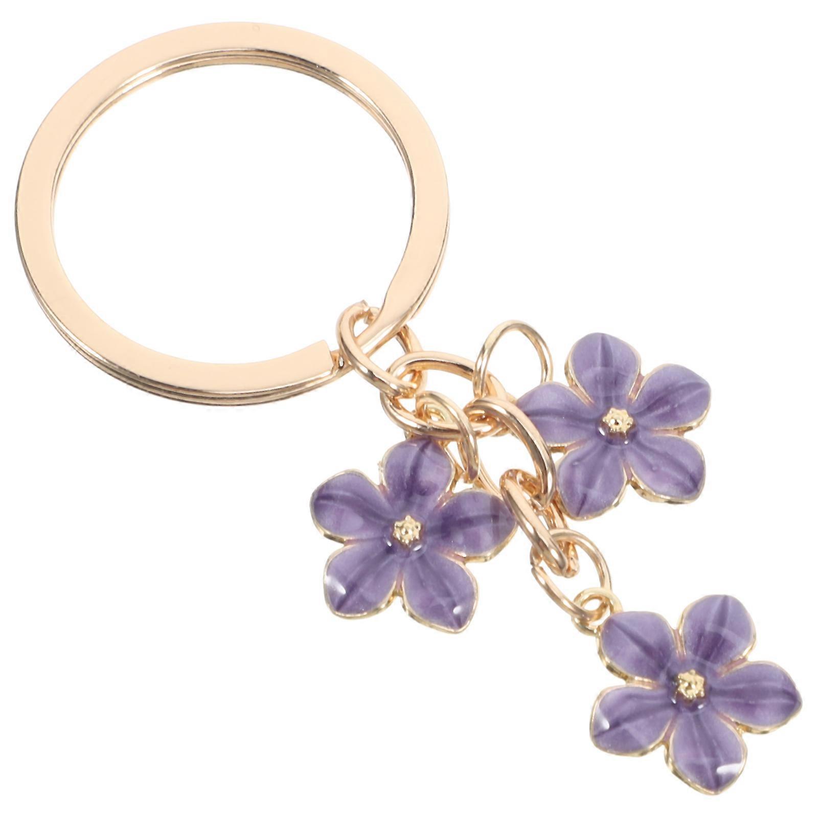 Cherry Blossom Keychain Cute Flower Pendant for Handbags Versatile Decorative Charm Elegant Sakura Keyring Durable Accessory