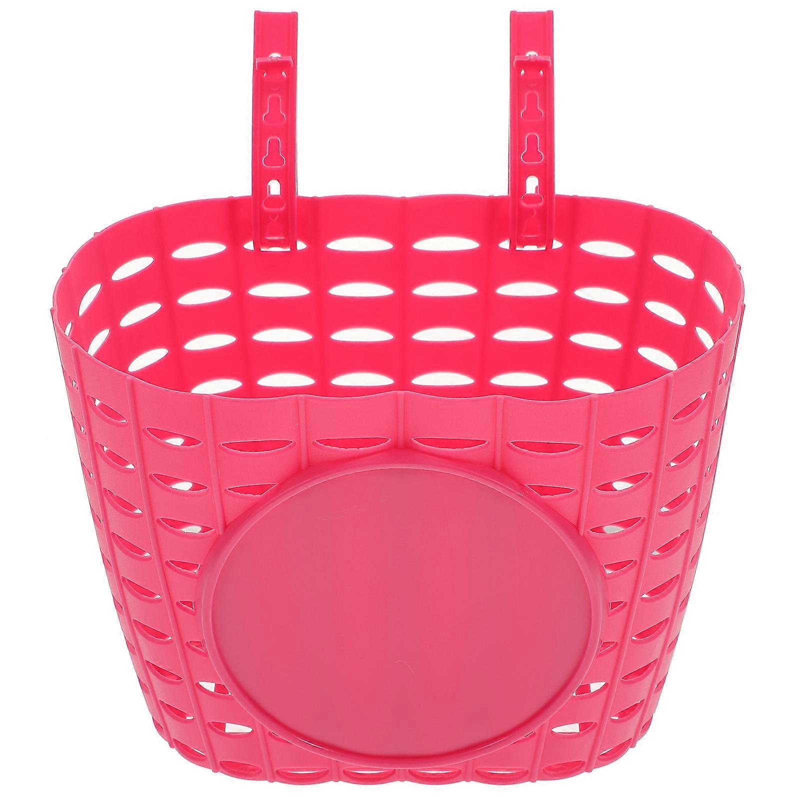 Detachable Pink Plastic Bike Basket for Durable, Water Resistant Cycling Storage – Easy Handlebar Attachment for Boys