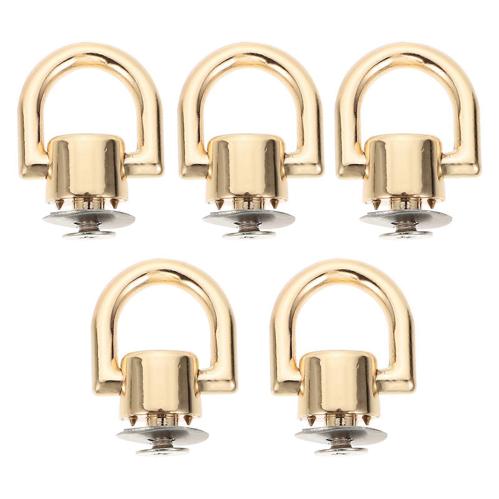 Golden Zinc Alloy Bag Buckle for DIY Projects Crafts Use Lightweight Compact Size 5 Pieces