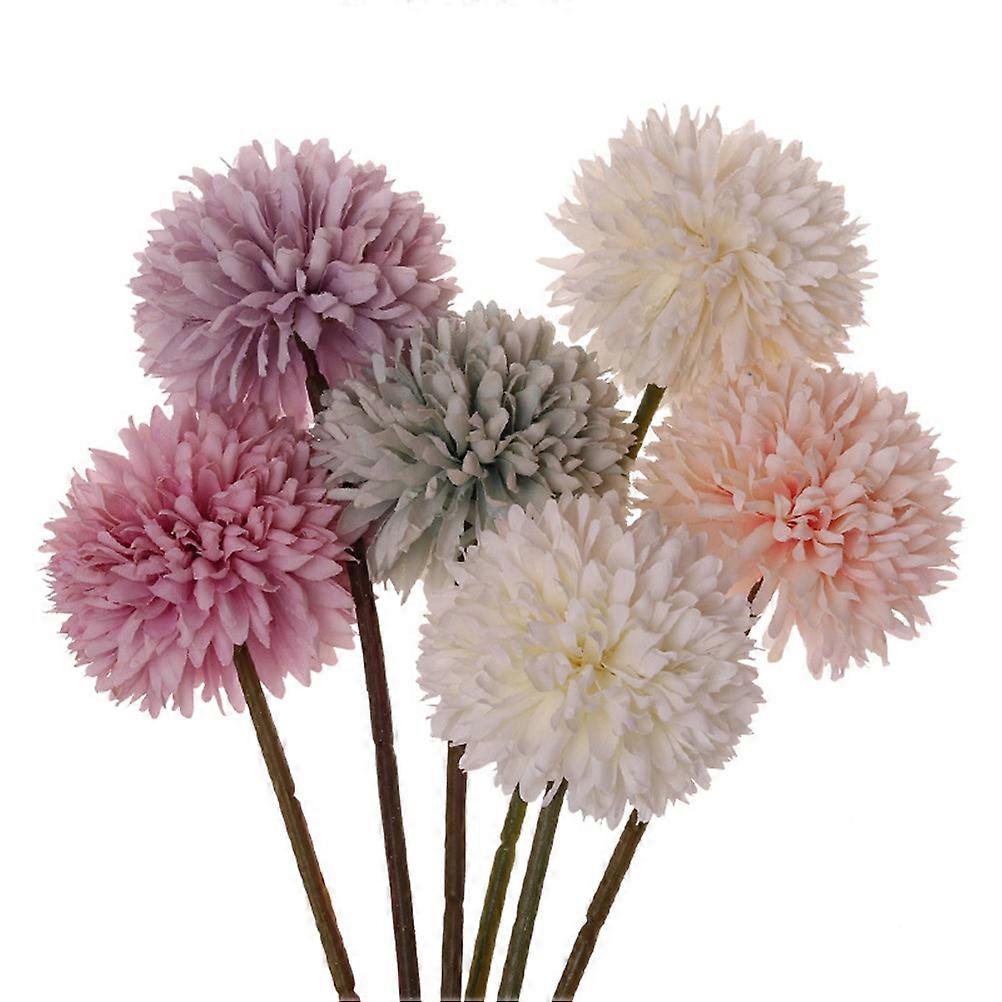 Bouquets de fleurs en soie Fleur artificielle Bouquet de mariée à la main Parure de mariage Beige rond 1PC