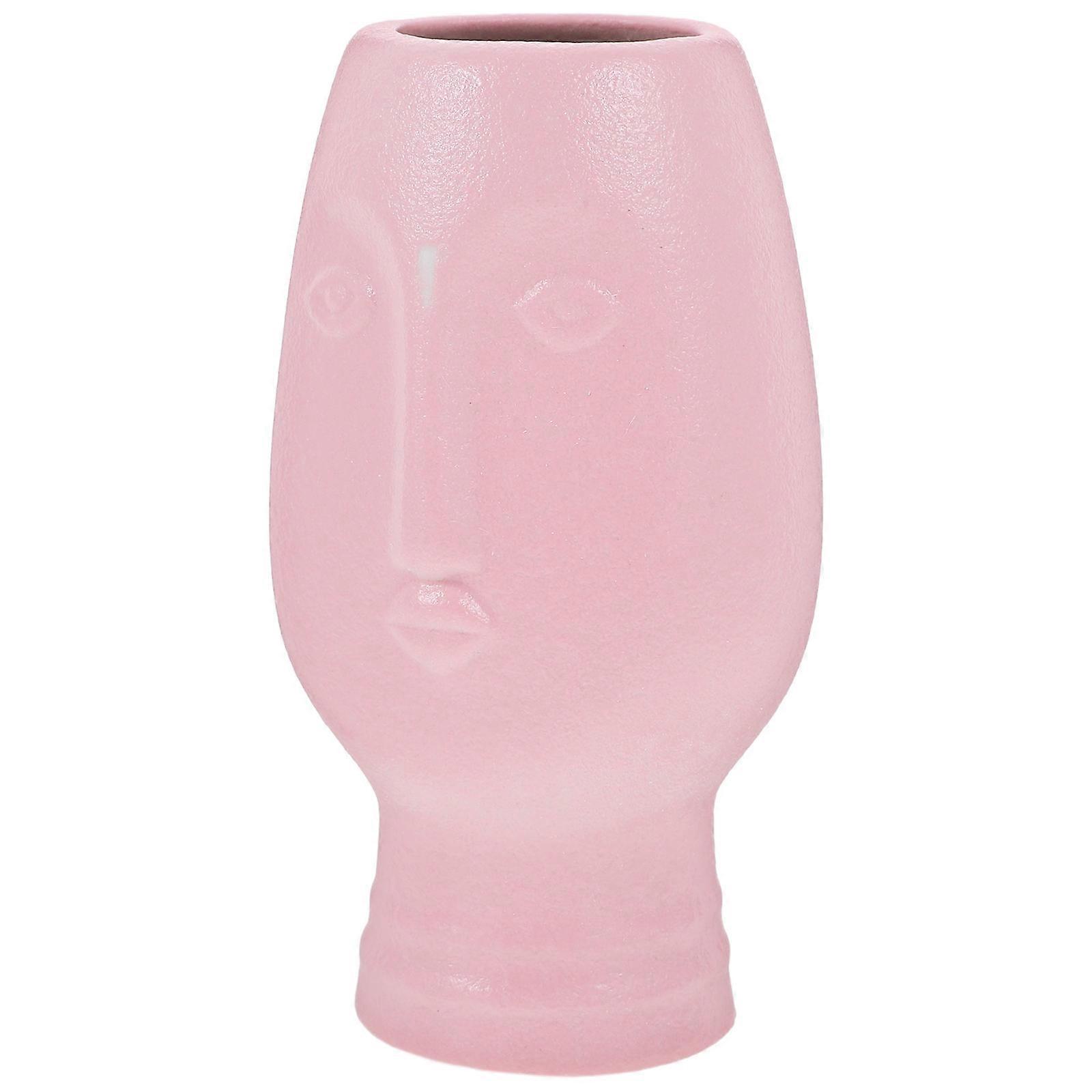 Floral Vase Ceramic Flower Pot Office Decor Pink Miniature Retro Mediterranean 13 2X7CM 1Pack