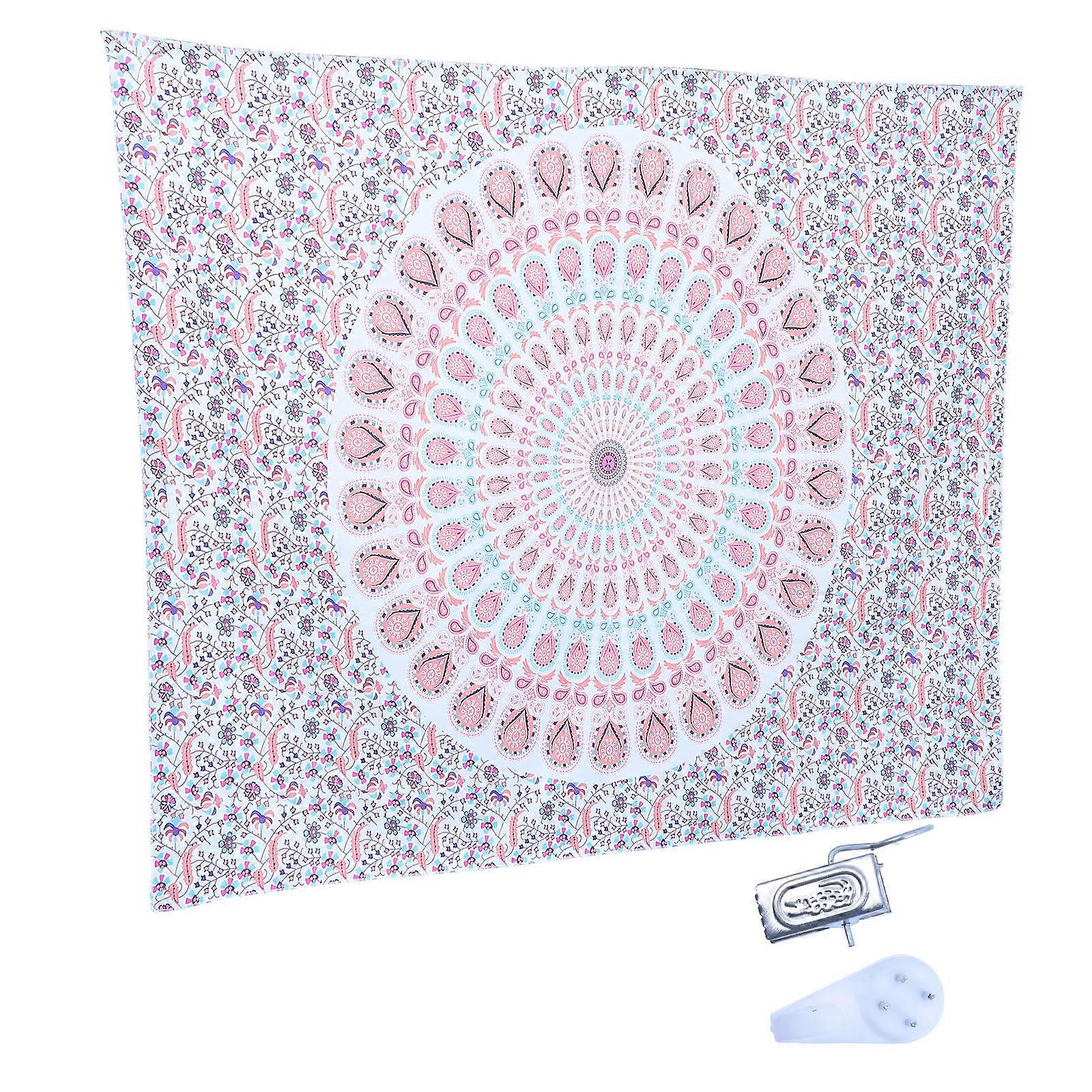 Decorative Wall Bohemian Style Printing Tapestry Indoor Decoration Multi Colored 150x130cm Polyester 1Set