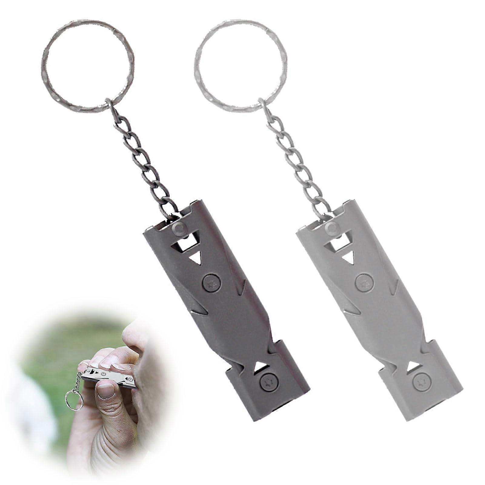 Loud Emergency Whistle Pack of 2, 150 dB Signal Whistles with Key Ring for Outdoor, Dog Training, Sports