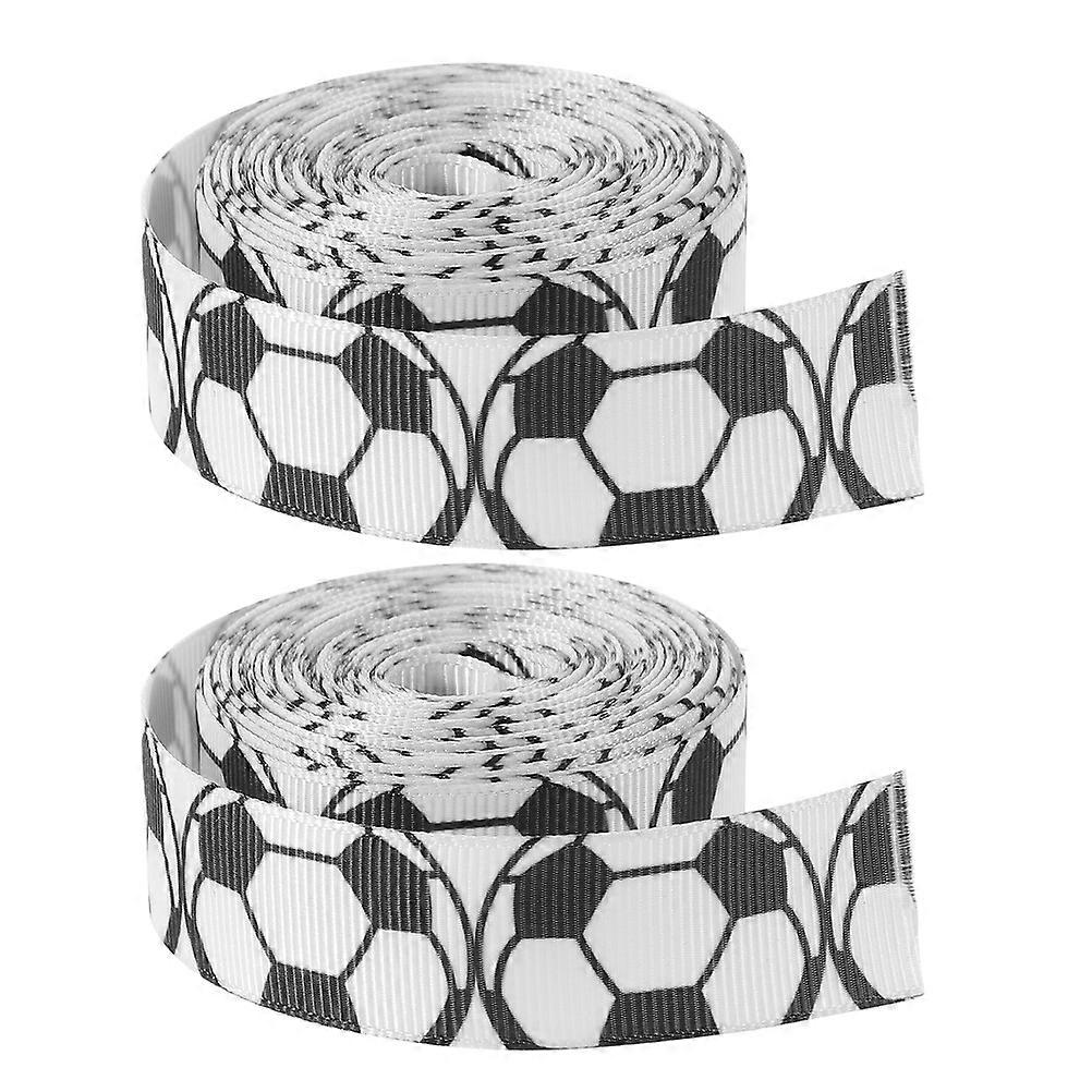 Sport Themed Ribbon Diy Craft Decoration Multi Color Cloth Material 2 Rolls