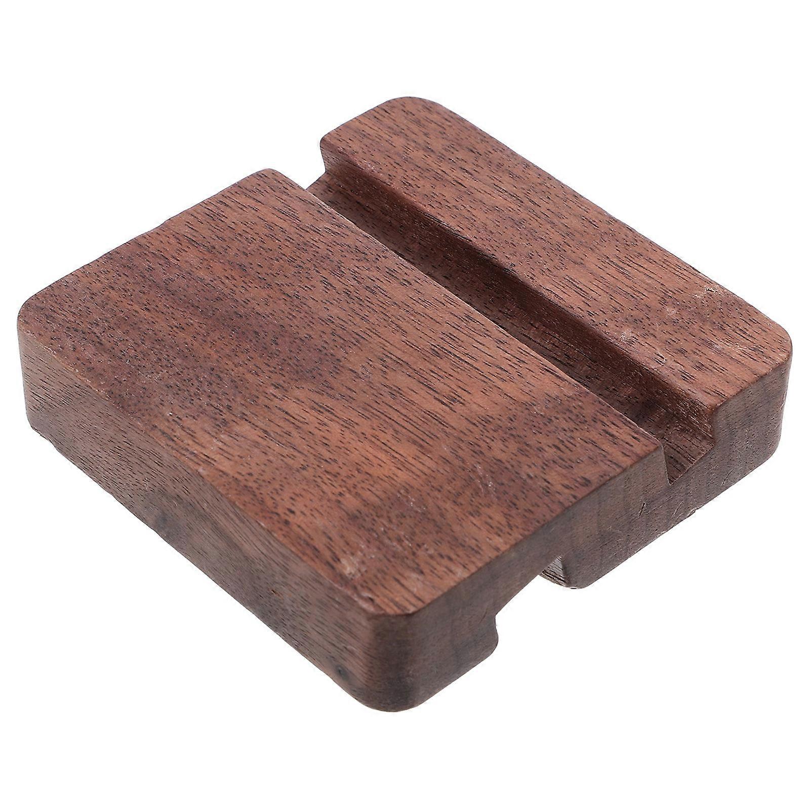 Desktop Mobile Phone Storage Board Black Walnut Wood Free Hands For Families Couples 1Set