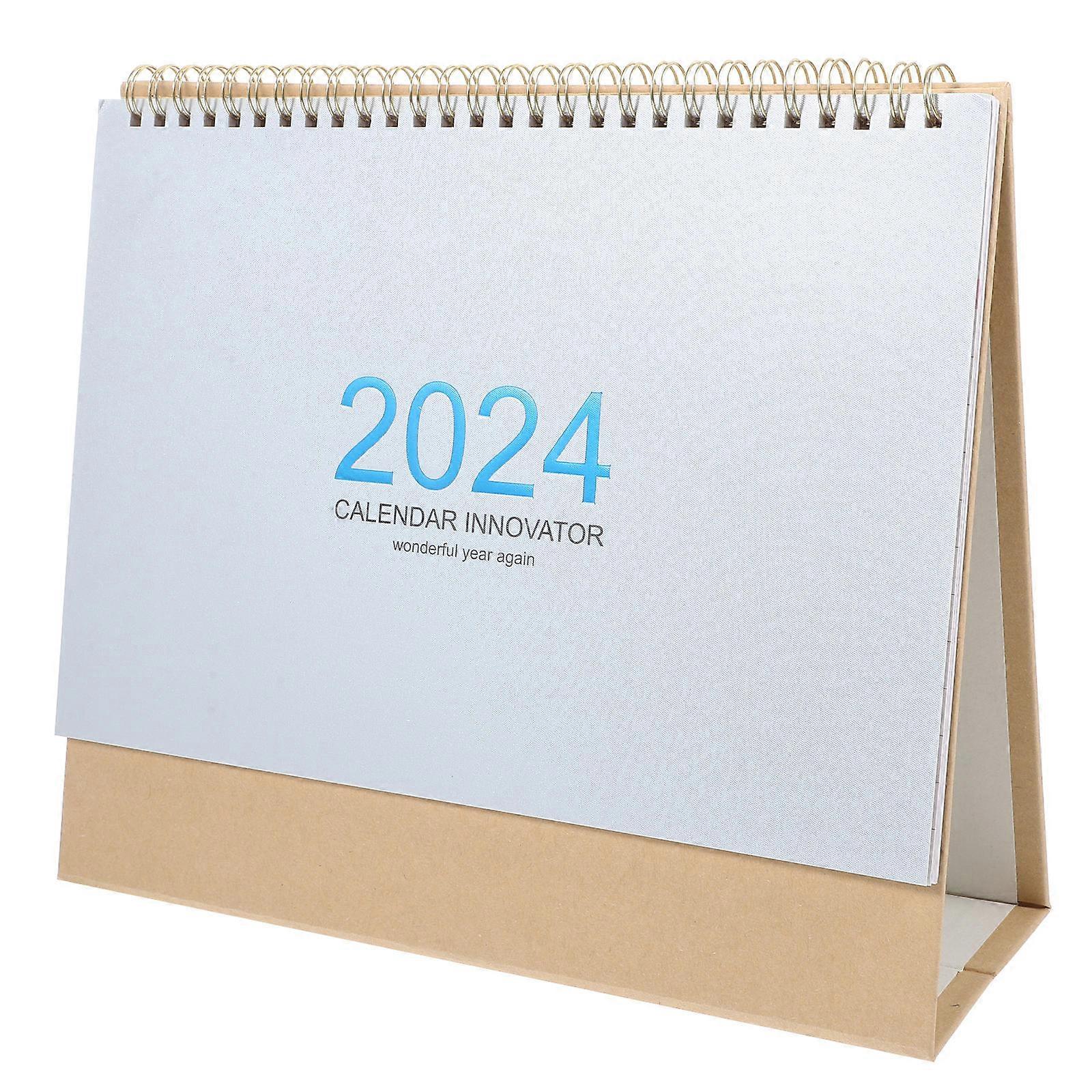 Note Desk Calendar Daily Use Scheduling Office Standing Calendar Blue 25.50X21.50X9.00CM Daily Reminder 1Pack