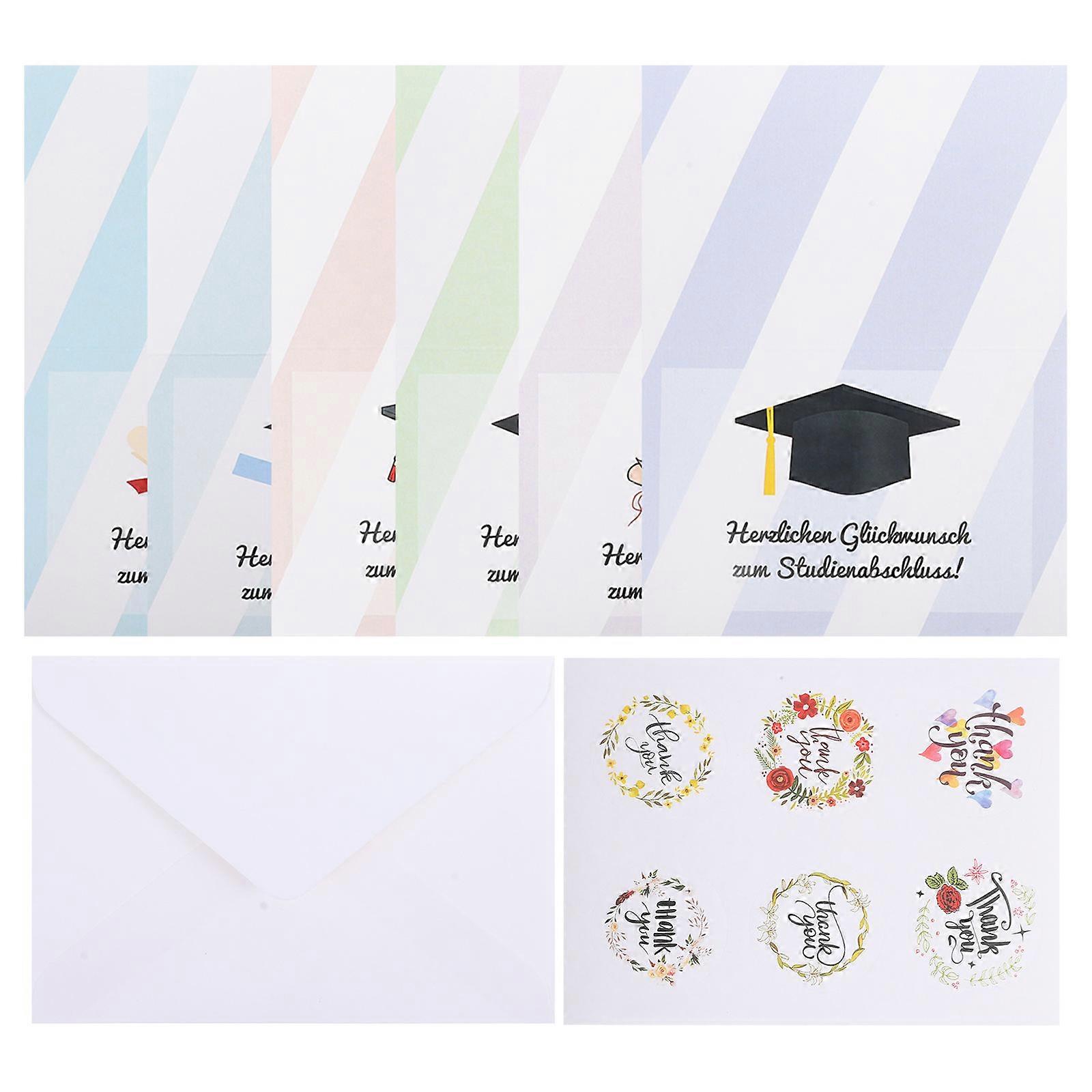 Graduation Greeting Set German Version For Graduates Colleagues Friends Rectangular Shape High-End Texture present 1Set