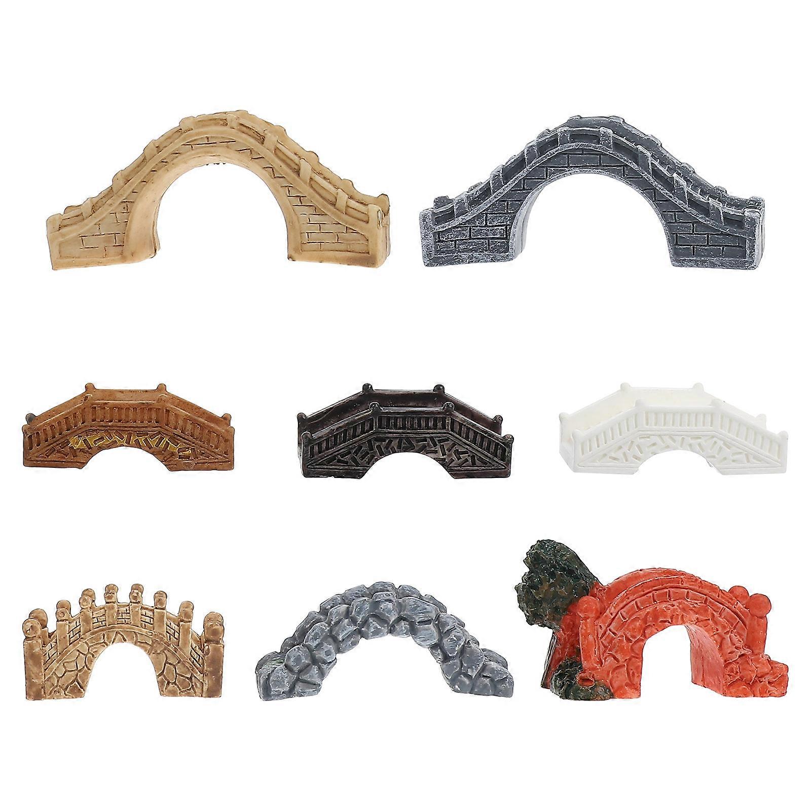 6pcs Miniature Garden Bridge Durable Fairy Garden Ornament, Realistic Bridge Decor for Indoor & Outdoor Micro Landscape DIY Projects