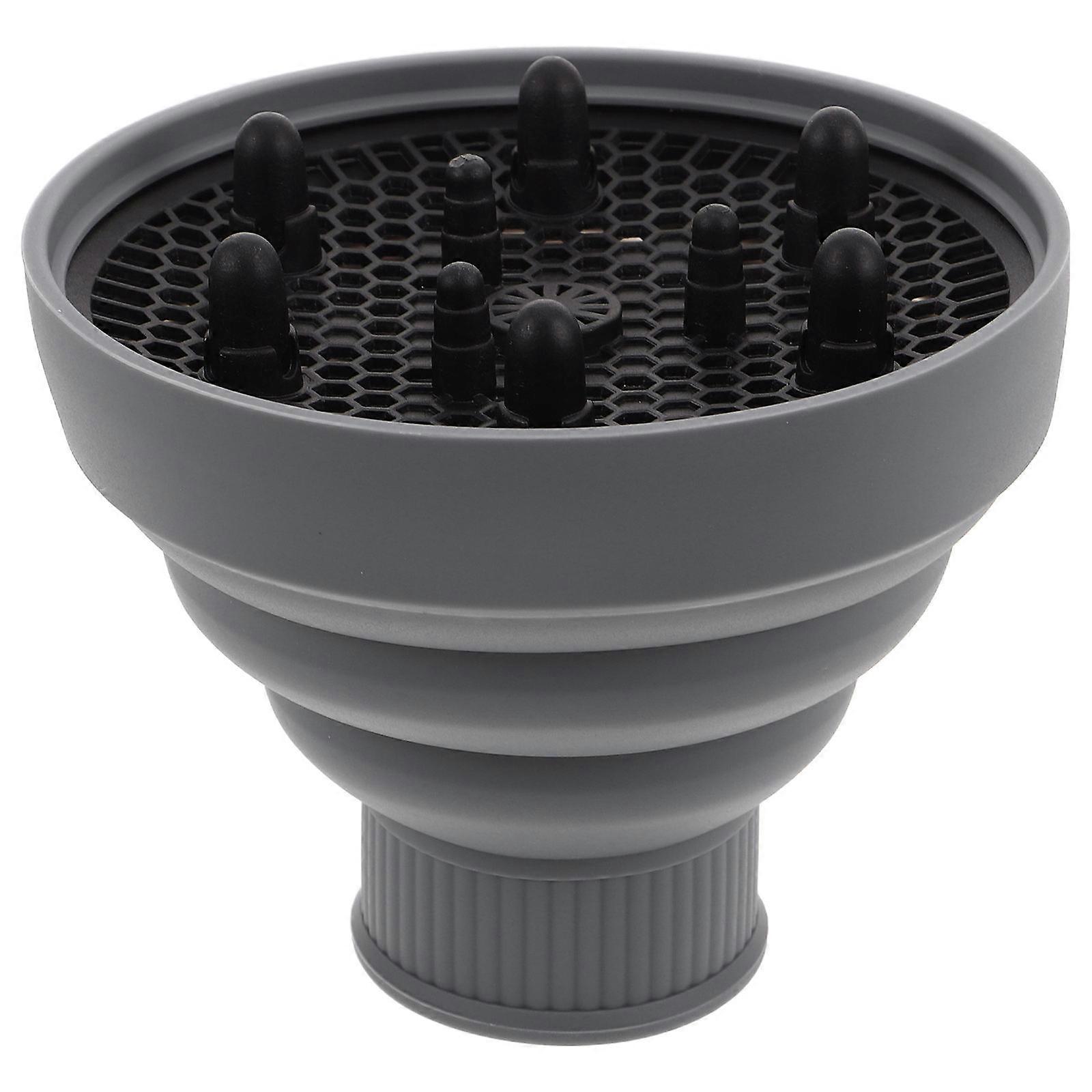 Salon Use Home Styling Airflow Direction Enhancer Grey 13.80X13.80X5.50CM Retractable Hair Difuser Attachment 1Pack