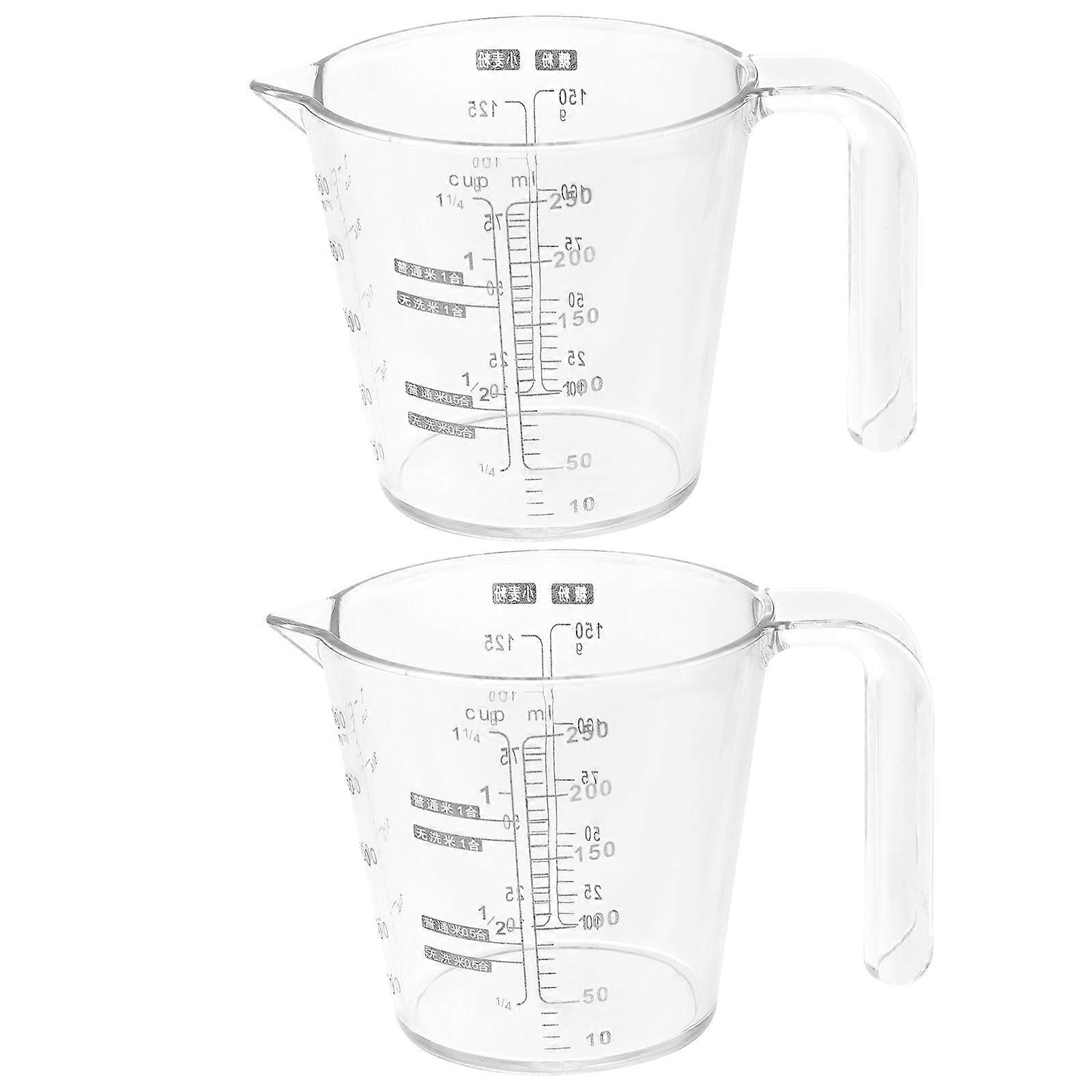 Tazze Scala Trasparente Contenitore di Misurazione In Plastica Dura Trasparente Per Home Restaurant Hotel 250ML Design Portatile Quadrato 2 Pz