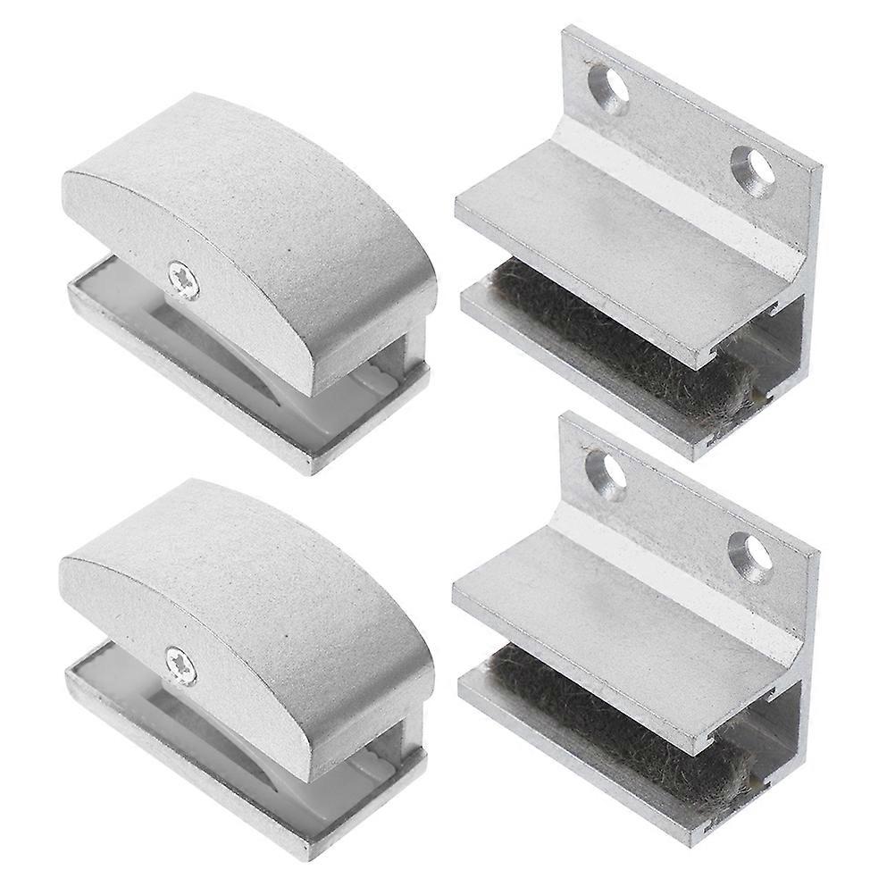 4pcs Shower Door Guide Strip for Glass Sliding Doors – Durable Bottom Track Runner with Smooth Operation, Silver Finish