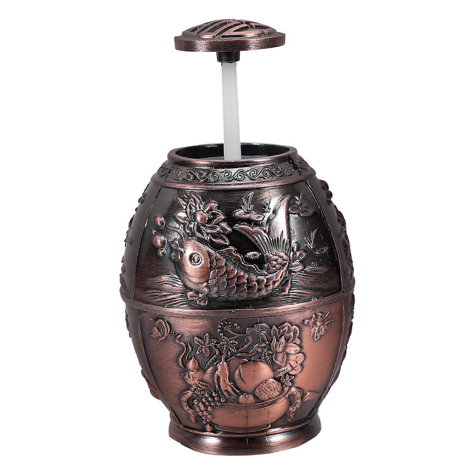 Press Type Toothpick Dispensers Copper Fish Shape Automatic Toothpick Holder Container Box For Home Use 1Set