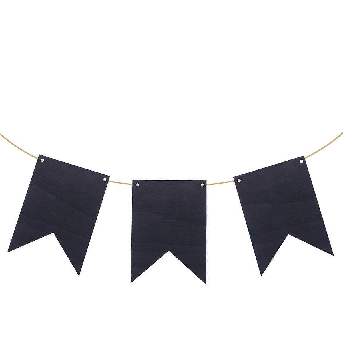 Chalkboard Banner Sign Wooden Hanging Party Decoration Diy Rectangle 16Pcs
